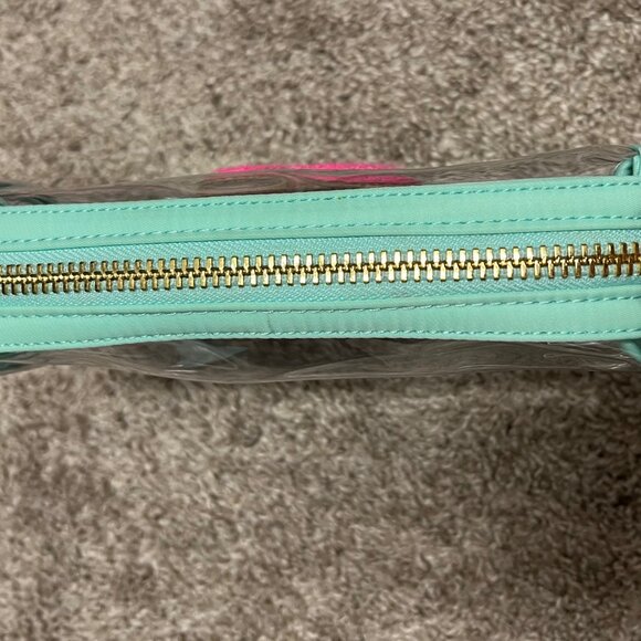 Stoney Clover Lane Clear Cosmetic Bag with Pink and Gold Patch - Picture 2 of 3